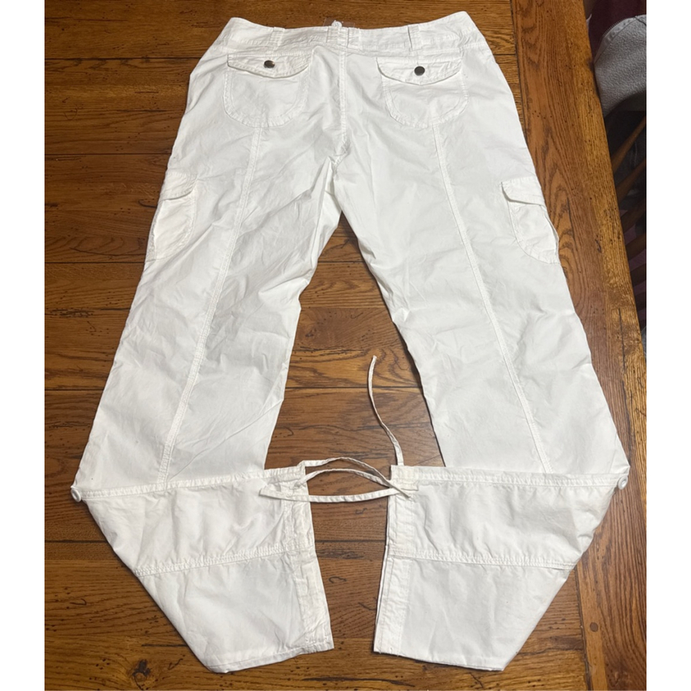 Boston Proper Crop Cargo Wide Leg Pants Black Stretchy Women's Size 12 E12 - Picture 7 of 8